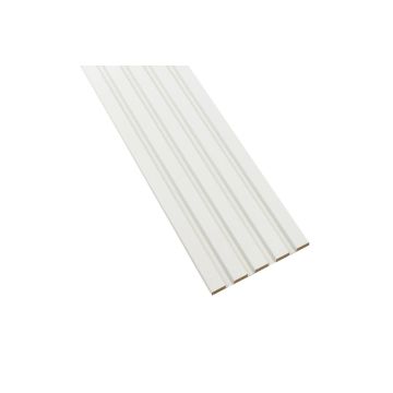 Lamele ścienne Biały — 21×275 cm, biała płyta HDF, moduł startowy/kończący