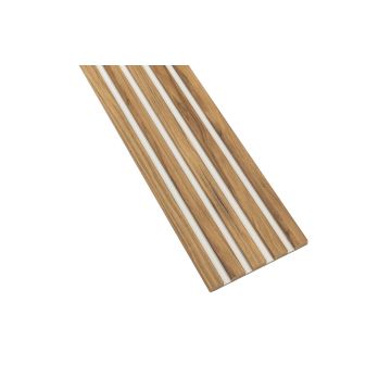 Lamele ścienne Dąb Catania — 21×275 cm, biała płyta HDF, moduł startowy/kończący