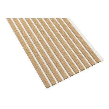 Lamele ścienne Cleveland — 46×275 cm, biała płyta HDF, moduł łączący