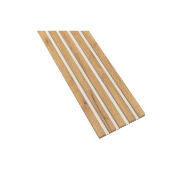 Lamele ścienne Dab-Craft-Złoty — 21×275 cm, biała płyta HDF, moduł startowy/kończący