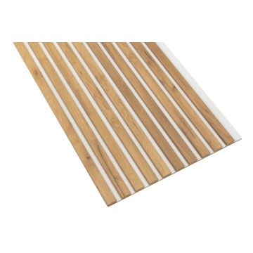 Lamele ścienne Dab-Craft-Złoty — 46×275 cm, biała płyta HDF, moduł łączący