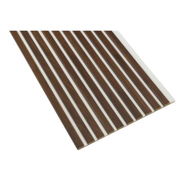 Lamele ścienne Orzech Columbia — 46×275 cm, biała płyta HDF, moduł łączący