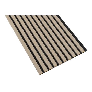 Lamele ścienne Piaskowy-Szary — 46×275 cm, czarny filc, moduł łączący
