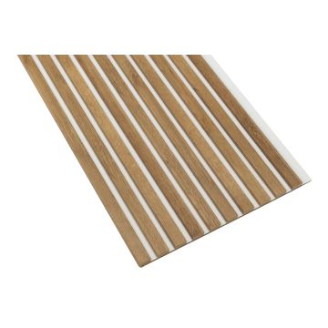 Lamele ścienne Riviera — 46×275 cm, biała płyta HDF, moduł łączący